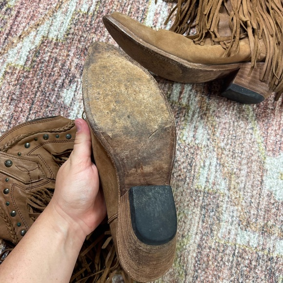 Caborca L15 Fringe Western Leather Boots Made in Mexico Womens Size 10 - Picture 7 of 9